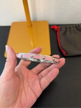 Coach enamel bangle bracelet in pink